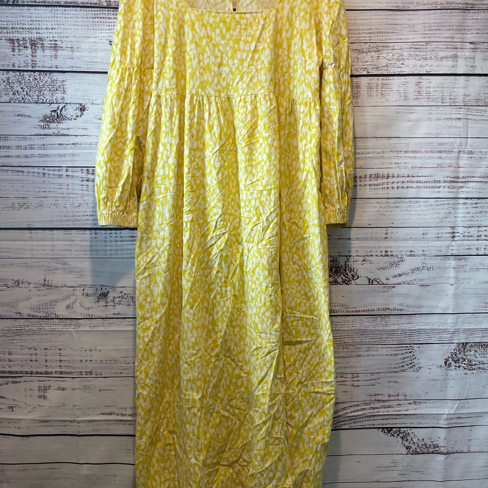Yellow Patterned Women's Maxi Dress